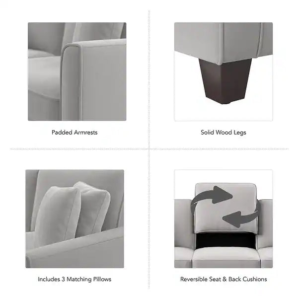 Celio Modern Suede Sectional Sofa