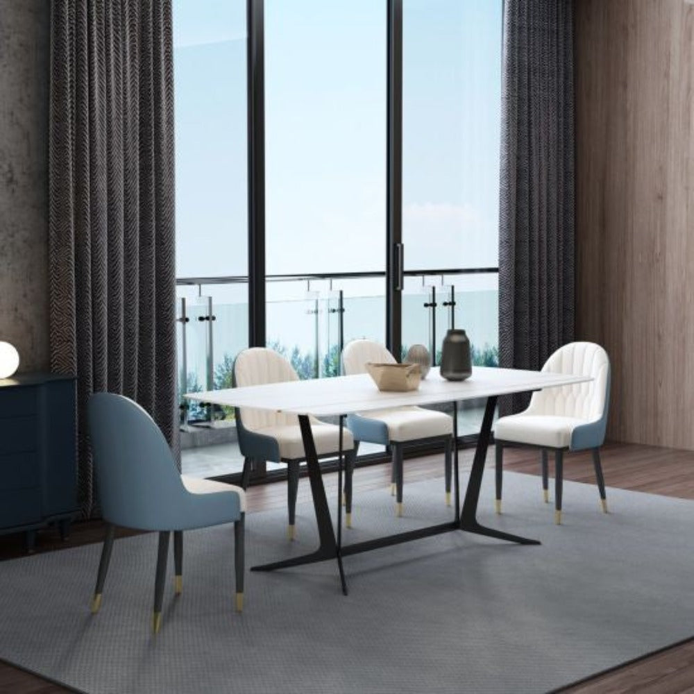 Lexus Luxury 6 Seater Dining Table in Blue - Oak Inside