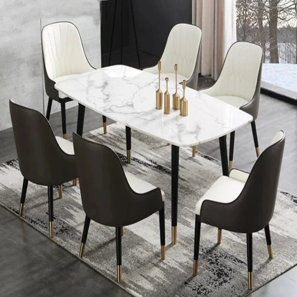 Rolex Luxury 6 Seater Dining Table in Black - Oak Inside