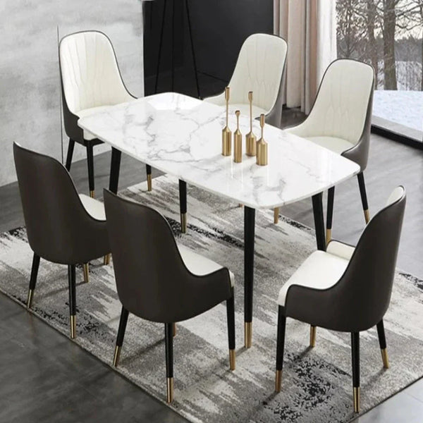 Rolex Luxury 6 Seater Dining Table in Black - Oak Inside