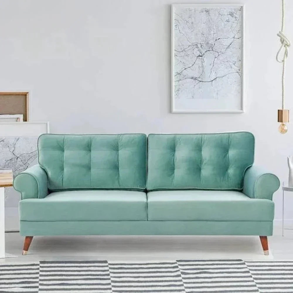 Mosco Straight Line Sofa Set - Oak Inside