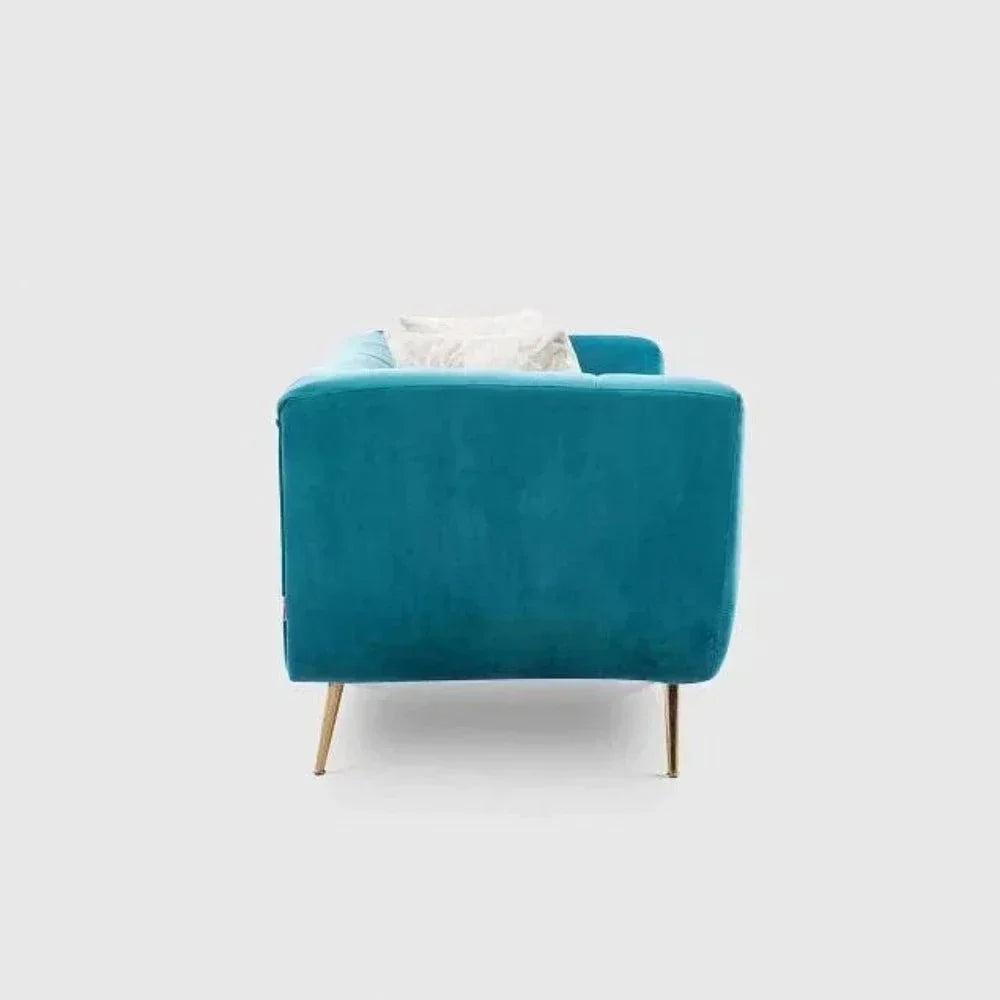 Peppermint Straight Line Sofa Set in Blue - Oak Inside