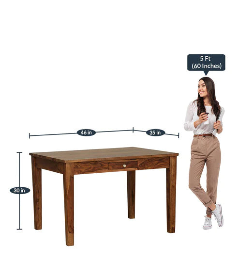 Topline 4 Seater Dining Table in Natural Color - Oak Inside