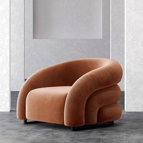 Husky Suede Accent Chair - Oak Inside