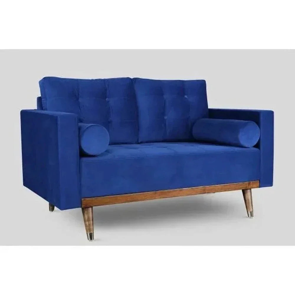Mercury Straight Line Sofa Set in Blue - Oak Inside