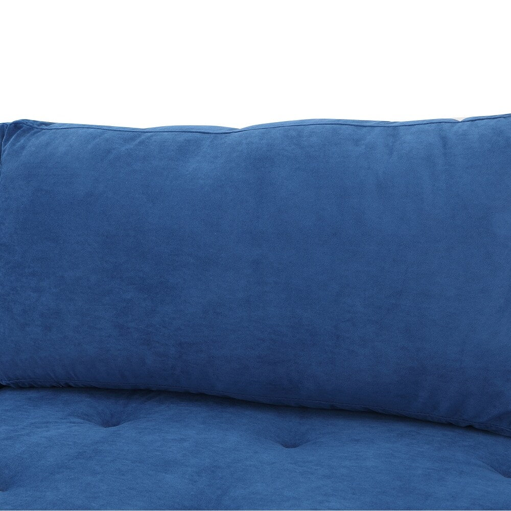 Volly High Back Couch Mid-century Suede SS Legs Chaise Sofa - Oak Inside