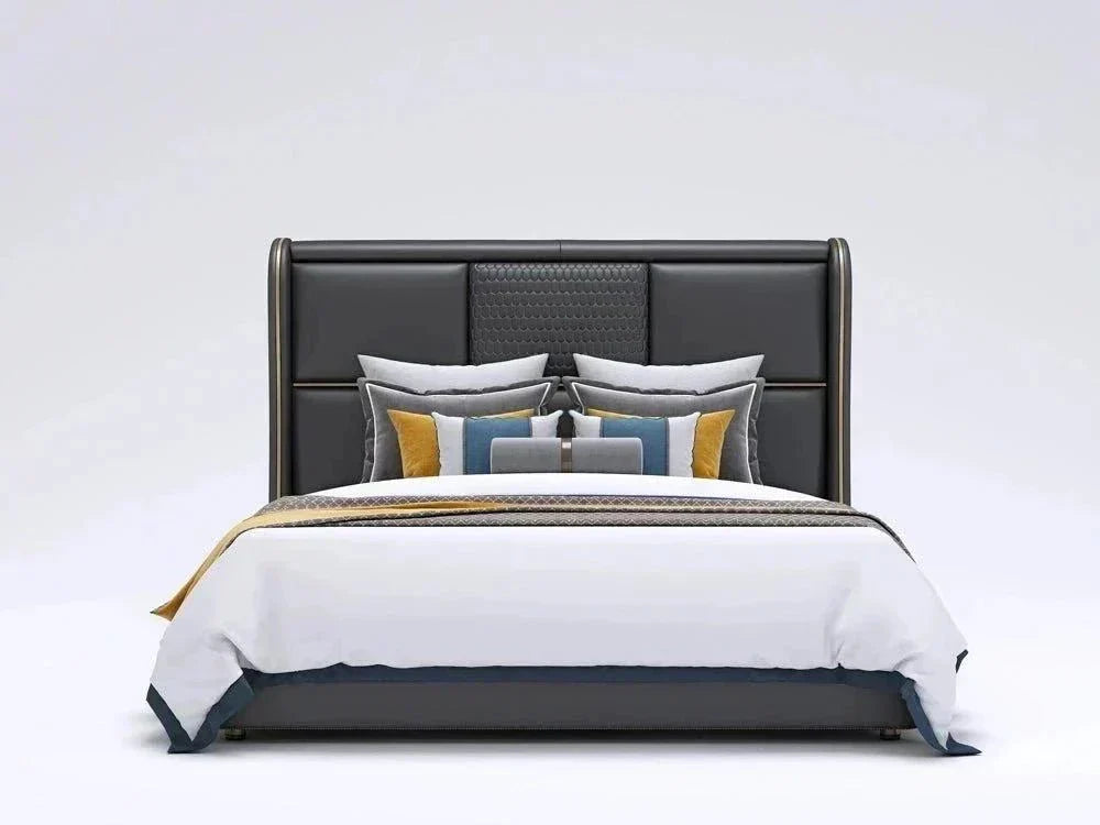 France Luxury Upholstered Bed in Leatherette