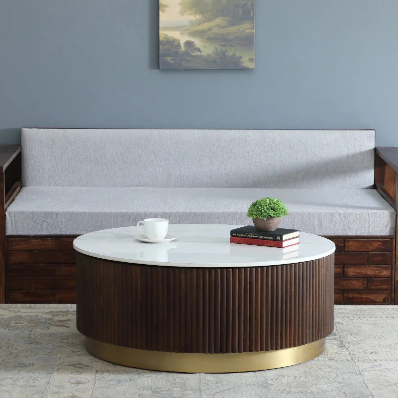Kelly Luxury Center Table In Teak Wood