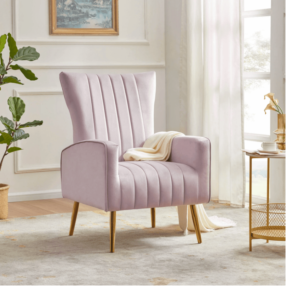 Bells Wing Back Chair - Oak Inside