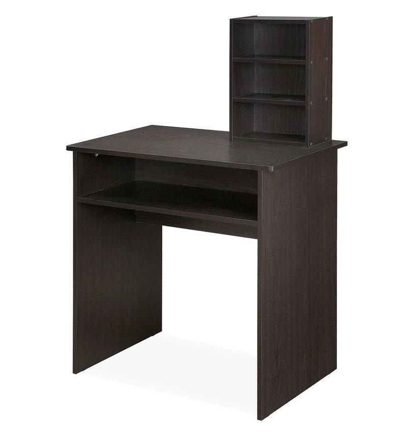 Simple Study Table in Wenge Color - Oak Inside