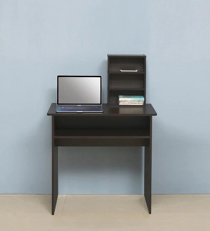 Simple Study Table in Wenge Color - Oak Inside